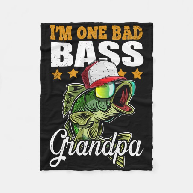 Couverture Polaire I'm One Bad B Grandpa B Fishing Father's Day Gift  (Devant)