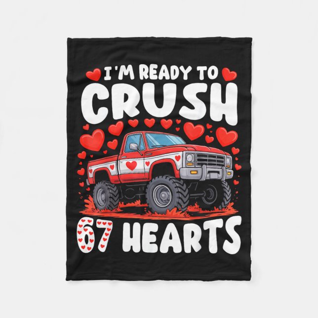 Couverture Polaire I'm Ready To Crush 67 Hearts Truck Funny 6 7 Valen (Devant)