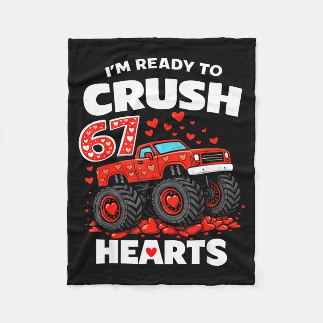 Couverture Polaire I'm Ready To Crush 67 Hearts Truck Valentines Day  (Devant)