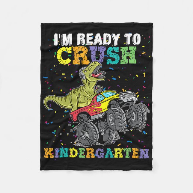Couverture Polaire I'm Ready To Crush Kindergarten Monster Truck Dino (Devant)