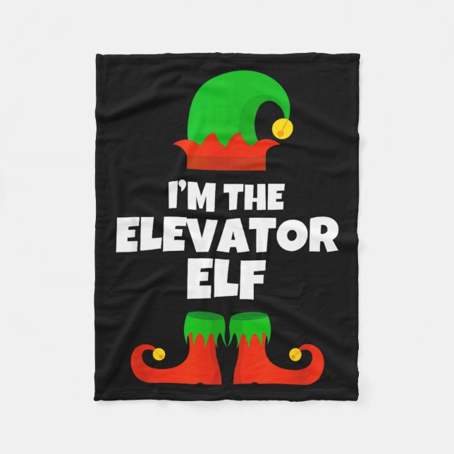 Couverture Polaire I'm The Elevator Elf Family Pajama Christmas Funny (Devant)