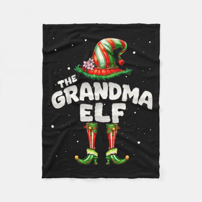 Couverture Polaire I'm The Grandma Elf Family Matching Group Christma (Devant)