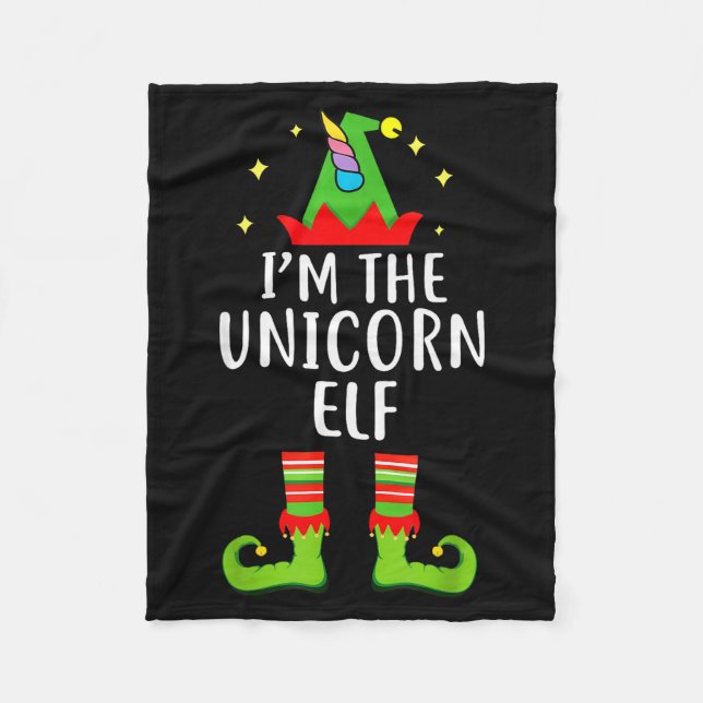 Couverture Polaire I'm The Unicorn Elf Matching Family Group Christma (Devant)
