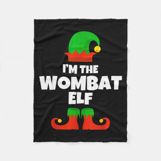 Couverture Polaire I'm The Wombat Elf Family Pajama Christmas Funny  (Devant)