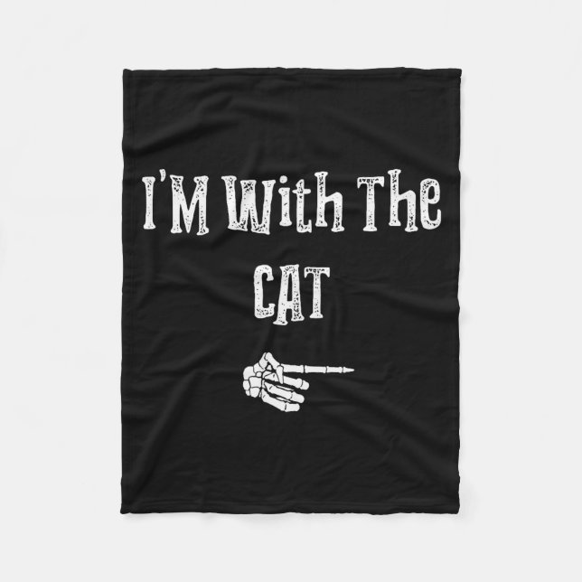 Couverture Polaire I'm With Cat Halloween Costume Funny Couples Match (Devant)