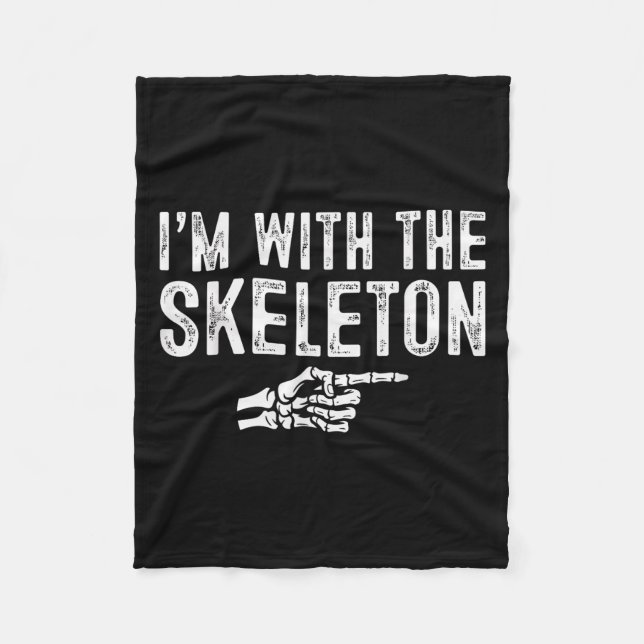 Couverture Polaire I'm With The Skeleton Easy Costume Halloween Coupl (Devant)