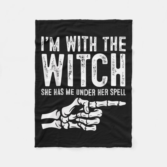 Couverture Polaire I'm With The Witch Funny Halloween Couple Costume  (Devant)