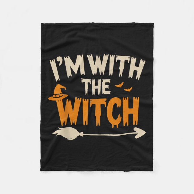 Couverture Polaire I'm With The Witch Funny Husband Halloween Costume (Devant)