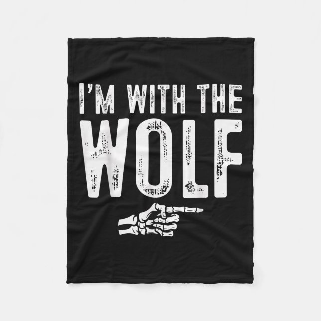 Couverture Polaire I'm With The Wolf Easy Costume Halloween Couples M (Devant)