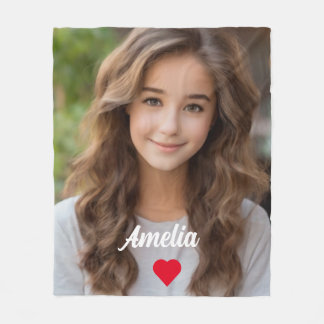 Couverture Polaire Image customisée script moderne Nom amour