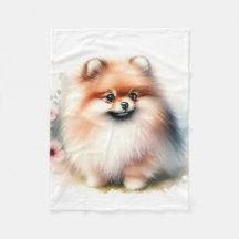 Image d'aquarelle mignonne Pomeranian