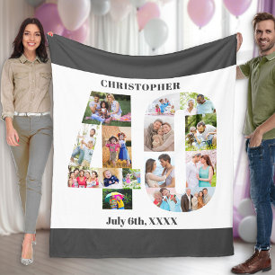 Couverture Polaire Image de blanc gris d'anniversaire de collage de