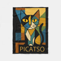 Image de chat drôle Picatso - Style d'art cubisme
