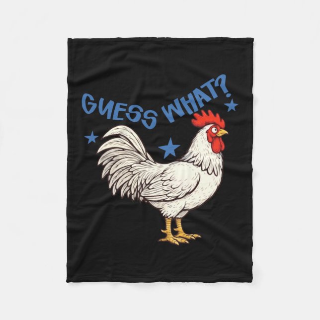 Couverture Polaire Image de derrière de poulet devine quoi (Devant)