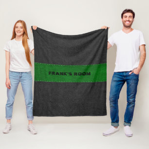 Couverture Polaire Image en cuir Vintage noir et vert