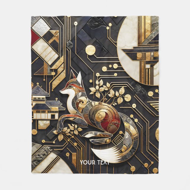 Couverture Polaire Imaginaire Abstrait Fox Art (Devant)