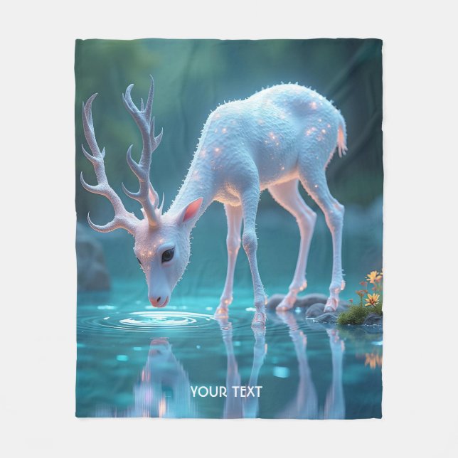 Couverture Polaire Imaginaire Bleu Bébé Boeuf Cerf (Devant)