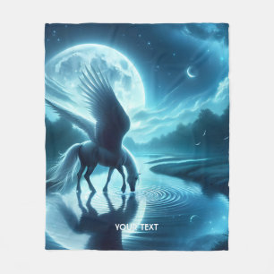 Couverture Polaire Imaginaire Cheval mignon Ailes Lune