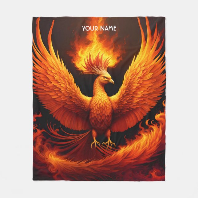 Couverture Polaire Imaginaire Cute Vivid Flames Phoenix Bird (Devant)