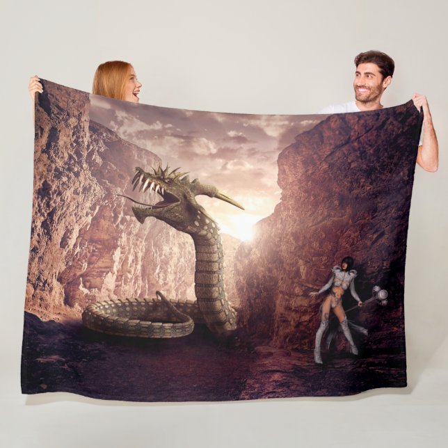 COUVERTURE POLAIRE IMAGINAIRE DRAGON (En situation)