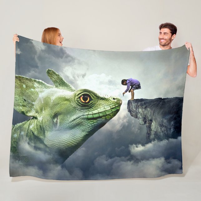 COUVERTURE POLAIRE IMAGINAIRE DRAGON (En situation)