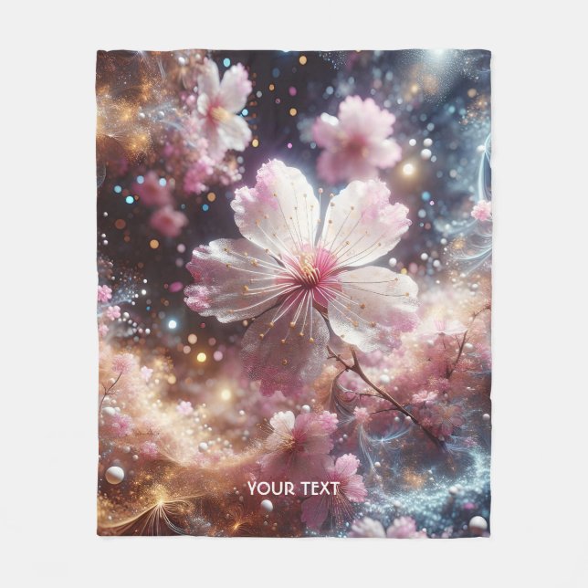 Couverture Polaire Imaginaire Joli Sakura Fleurs roses (Devant)