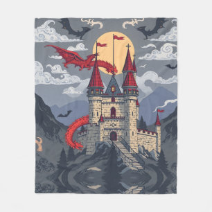 Couverture Polaire Imaginaire médiéval : Dragon et Château