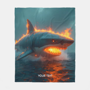 Couverture Polaire Imaginaire mignon feu requin mer