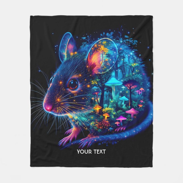 Couverture Polaire Imaginaire mignon Souris Champignons Forêt (Devant)