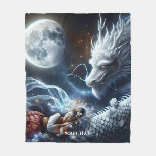 Couverture Polaire Imaginaire mignonne fille dragon lune