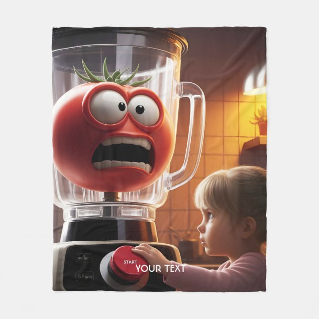 Couverture Polaire Imaginaire mignonne fille mélangeur tomate (Devant)