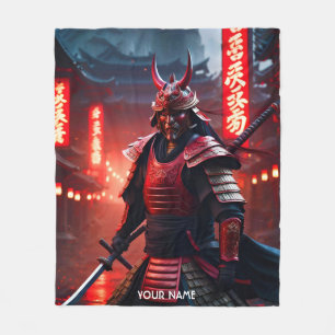 Couverture Polaire Imaginaire Mignonne Vivid Samurai En Rouge