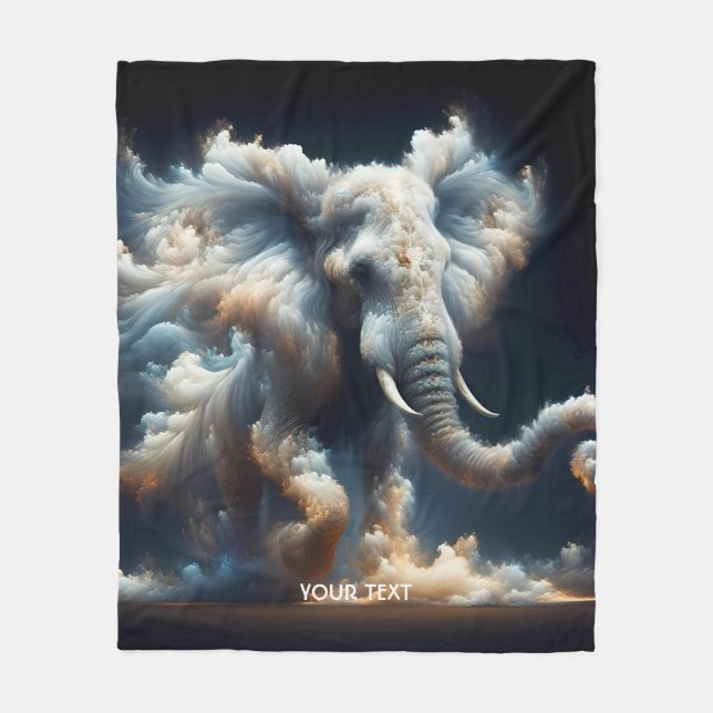Couverture Polaire Imaginaire Mignons Nuages Eléphant Fumée (Devant)