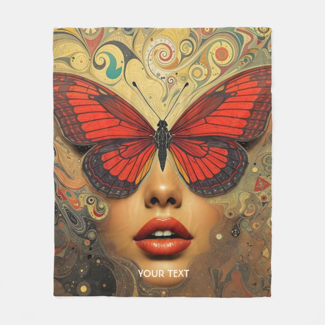 Couverture Polaire Imaginaire Mignons Papillons Abstraits yeux (Devant)
