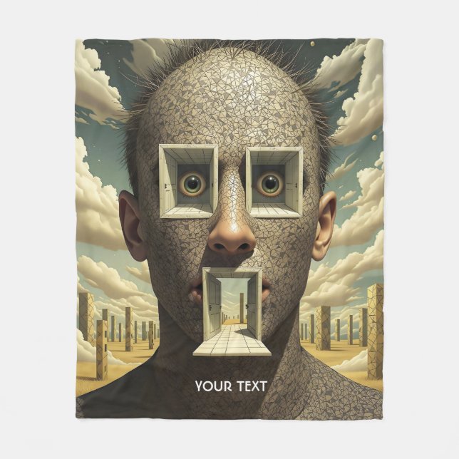Couverture Polaire Imaginaire Porte mignonne Windows Man (Devant)
