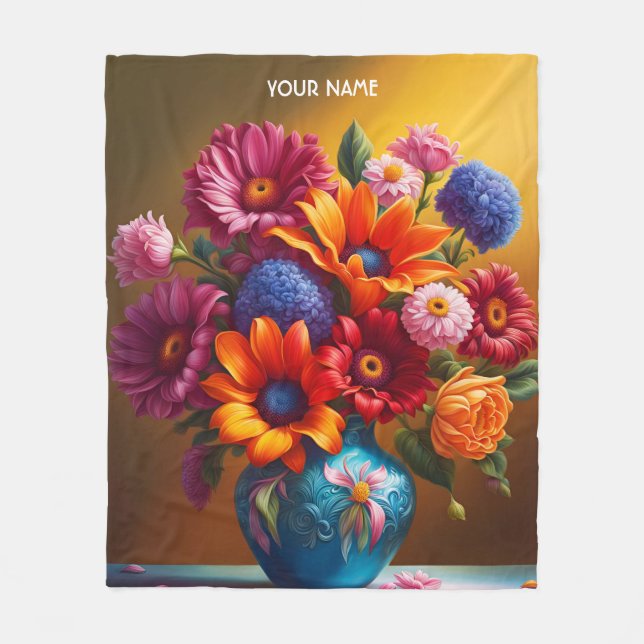 Couverture Polaire Imaginaire Vase Vivid Vase Vibrant Fleurs (Devant)