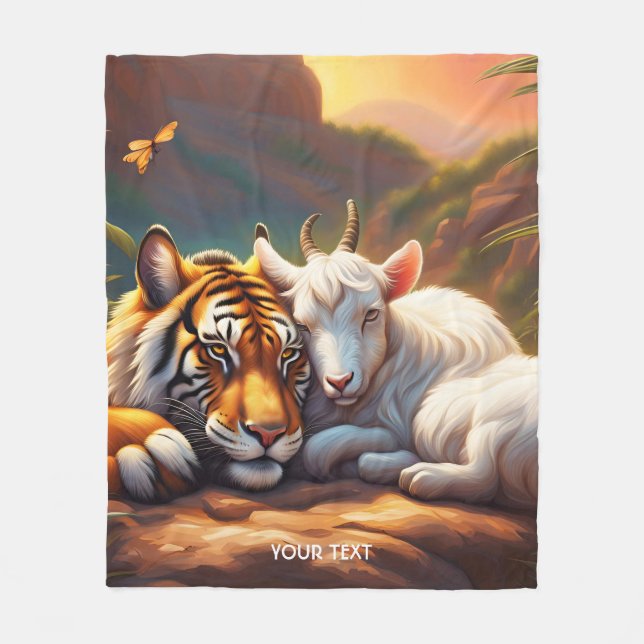 Couverture Polaire Imaginaire Vive Sleeping Tiger Chèvre (Devant)