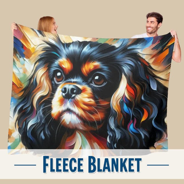 Couverture Polaire Impression acrylique de Cavalier King Charles Span (Snuggle up with this artistic Cavalier King Charles Spaniel Fleece blanket!)