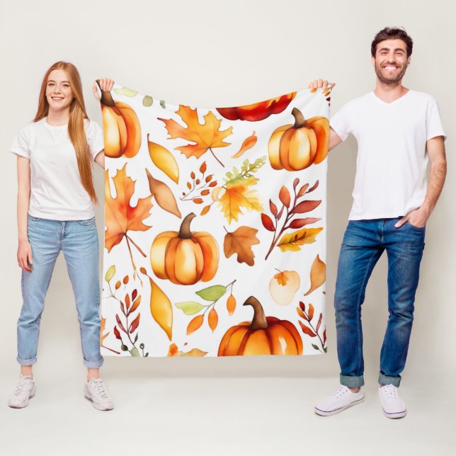 Couverture Polaire Impression automne (En situation)