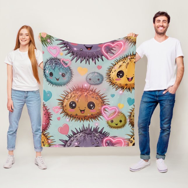 Couverture Polaire Impression Coeur Urchin (En situation)