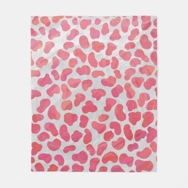 Couverture Polaire Impression dalmate rose et blanc (Devant)