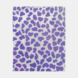 Couverture Polaire Impression dalmate violet et blanche