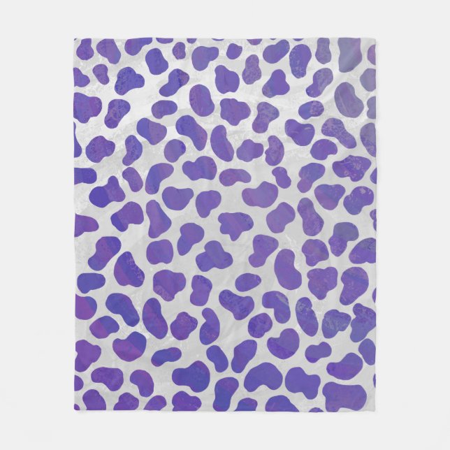 Couverture Polaire Impression dalmate violet et blanche (Devant)