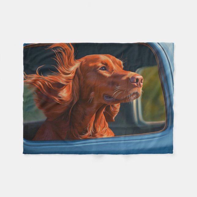Couverture Polaire Impression d'art Chien Rouge Profitant d'un Beau V (Devant (Horizontal))