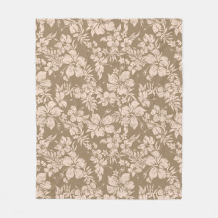Couverture Polaire Impression de chemise florale hawaïenne Hibiscus P