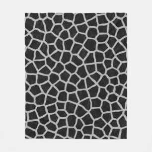 Couverture Polaire Impression de girafe noir et blanc