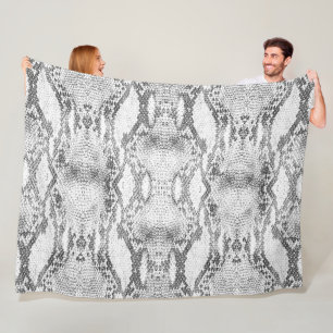 Couverture Polaire Impression de peau de serpent blanc