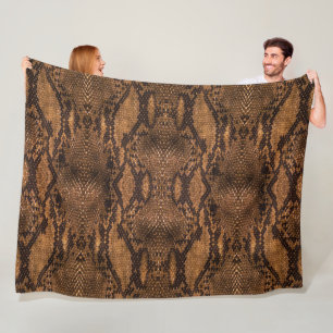 Couverture Polaire Impression de peau de serpent marron