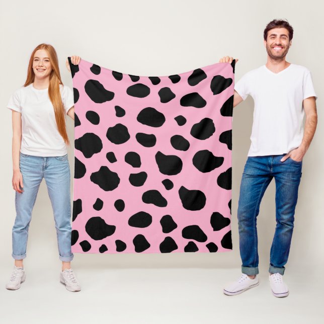 Couverture Polaire Impression de vache, Motif de vache, Spots de vach (En situation)
