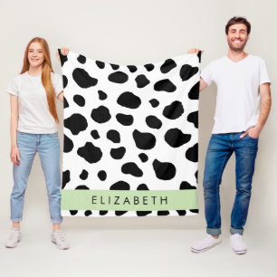 Couverture Polaire Impression De Vache, Spots De Vache, Noir Et Blanc